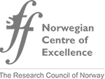 SSF. Norwegian Centre of Excellence. The Research Council of Norway. Just letters. Logo.