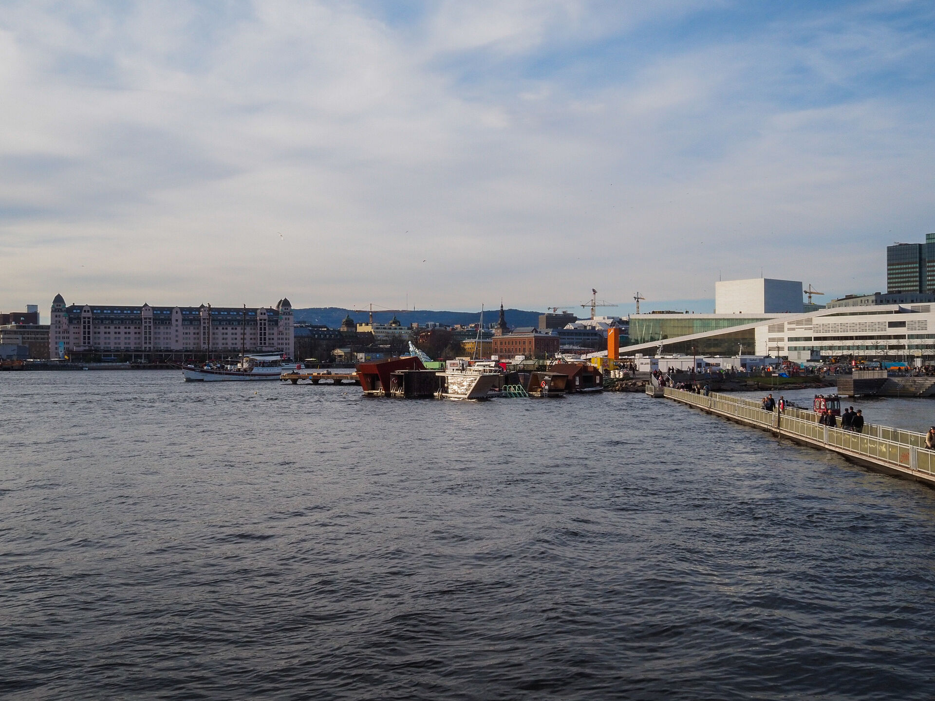 The Oslo fjord with the Opera House in the background.