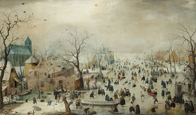 Maleri av vinterlandskap