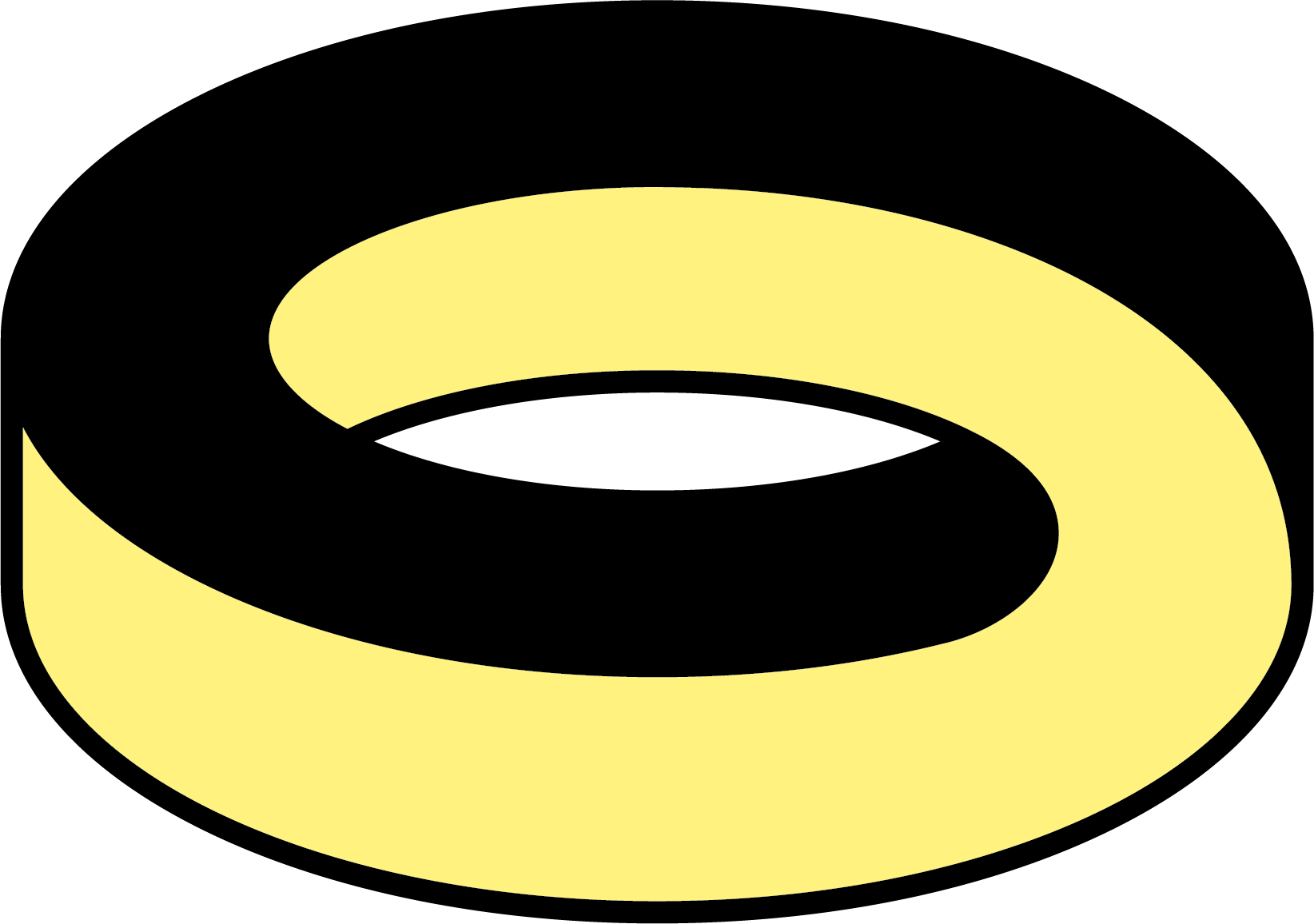A cirkle in yellow and black. CPS' logo.