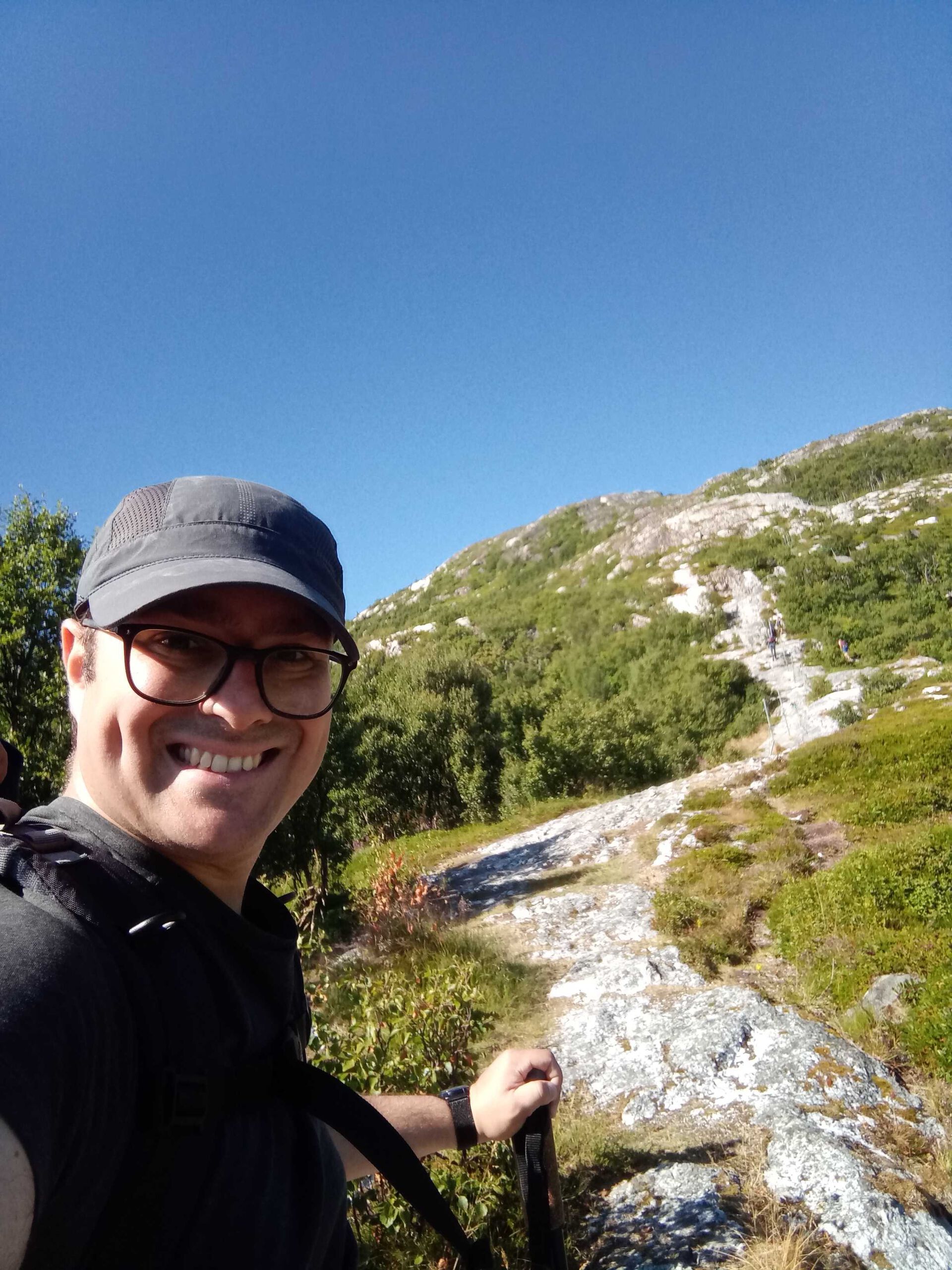Zsolt out hiking, smiling
