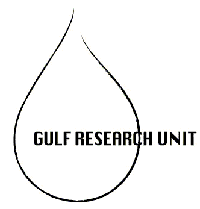 The Gulf Research Unit it says with letters. And something like a drop. Logo.
