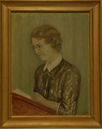 Portrett av Hallfrid Christiansen. Maleri.