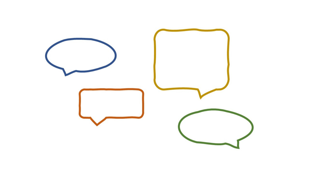 Speech bubbles, colors