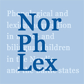 Bokforside der det med bokstaver står Nor, Ph, Lex. Illustrasjon.