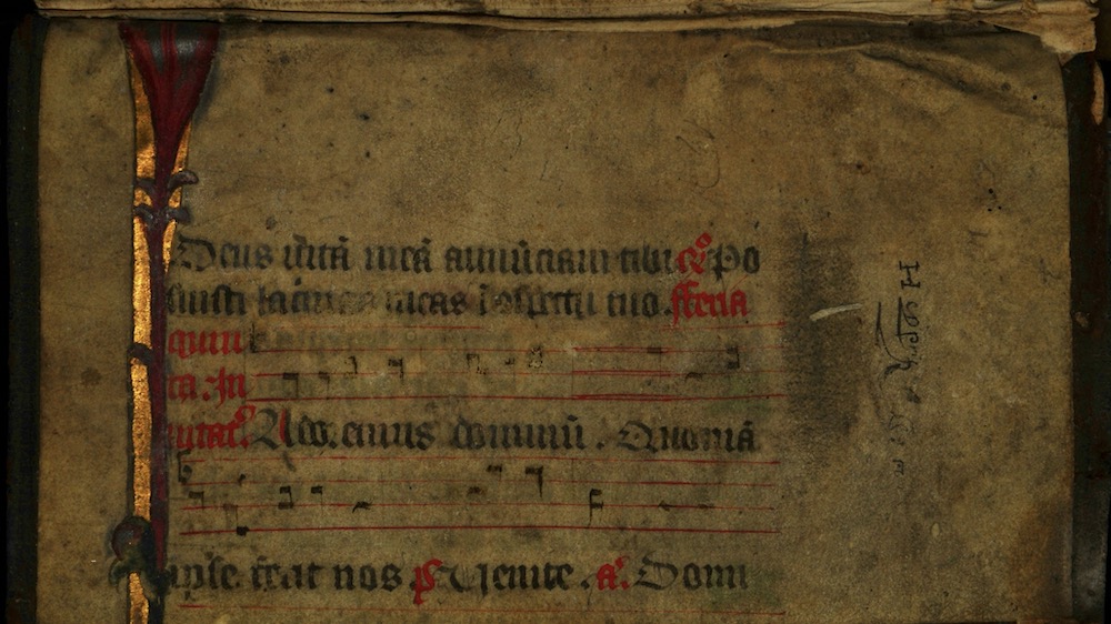 Manuscipt with gregorian music 