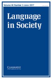 Language in Society front page