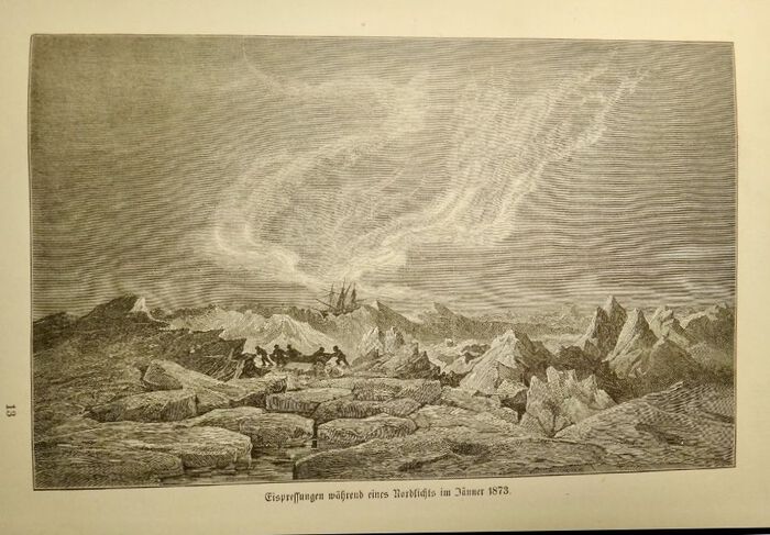 Drawing of the Northern light in a book from 1876.